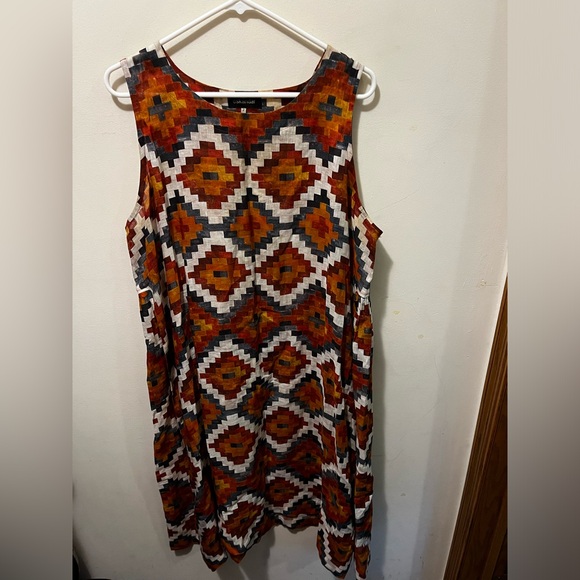 Eskandar Mughal tile linen dress sz 2 (ptp 23” oversized fit) - Picture 4 of 9